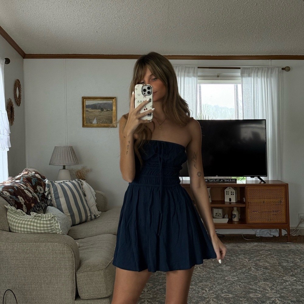 american eagle strapless mini dress